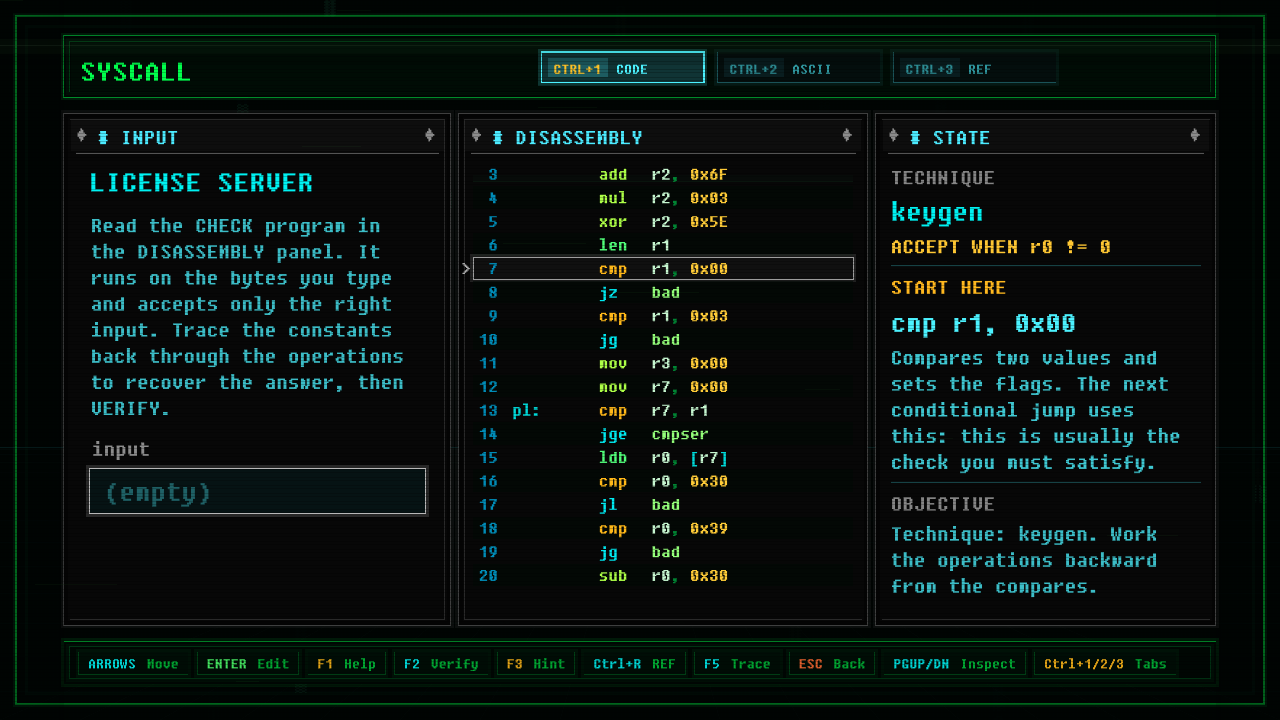 In-game screenshot of License Server