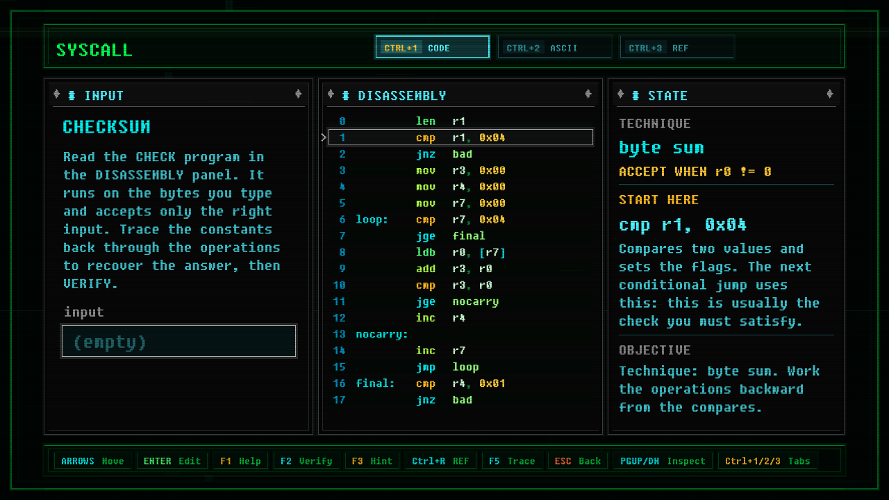 In-game screenshot of Checksum