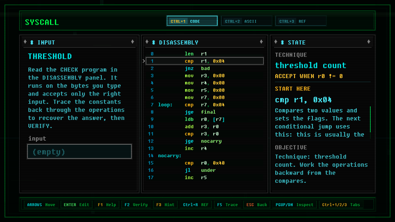 In-game screenshot of THRESHOLD