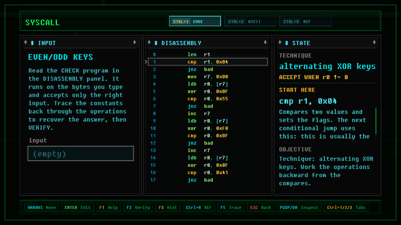 In-game screenshot of Even/Odd Keys