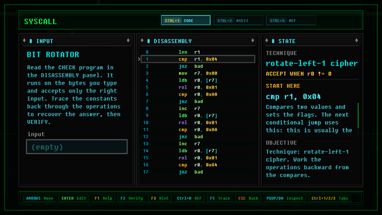 In-game screenshot of Bit Rotator
