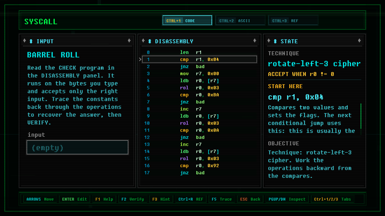 In-game screenshot of Barrel Roll