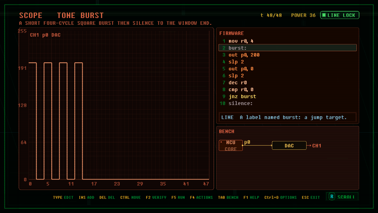 In-game screenshot of TONE BURST