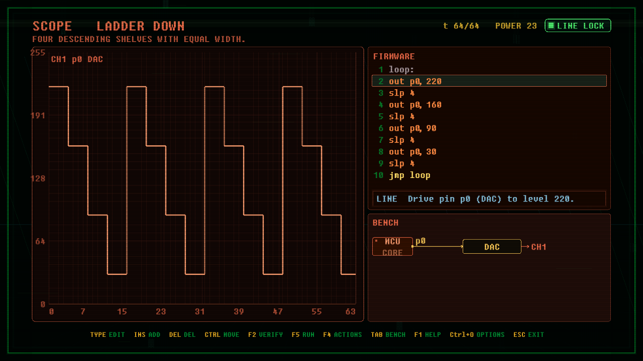 In-game screenshot of LADDER DOWN