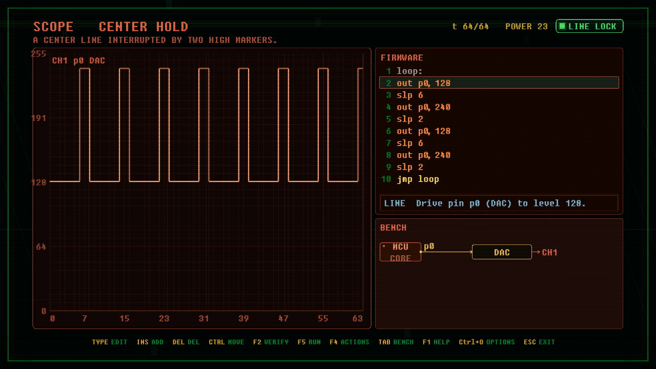In-game screenshot of CENTER HOLD