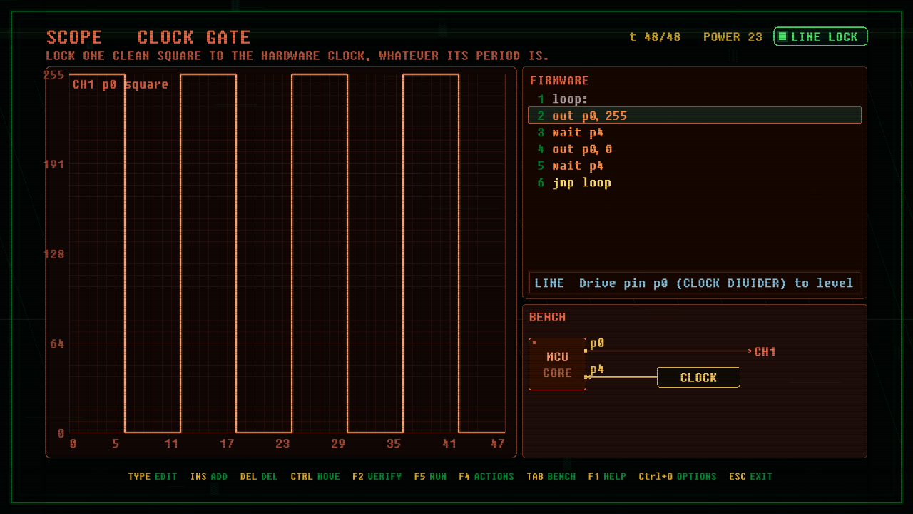 In-game screenshot of CLOCK GATE