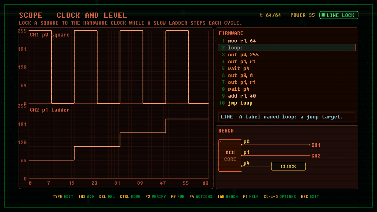 In-game screenshot of CLOCK AND LEVEL