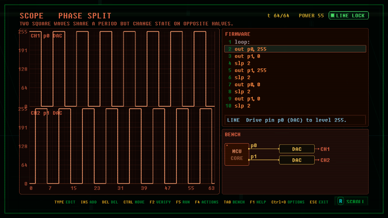 In-game screenshot of PHASE SPLIT