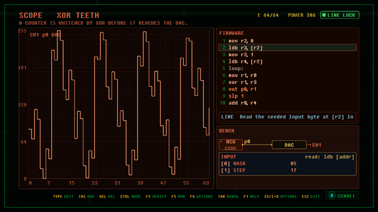 In-game screenshot of XOR TEETH