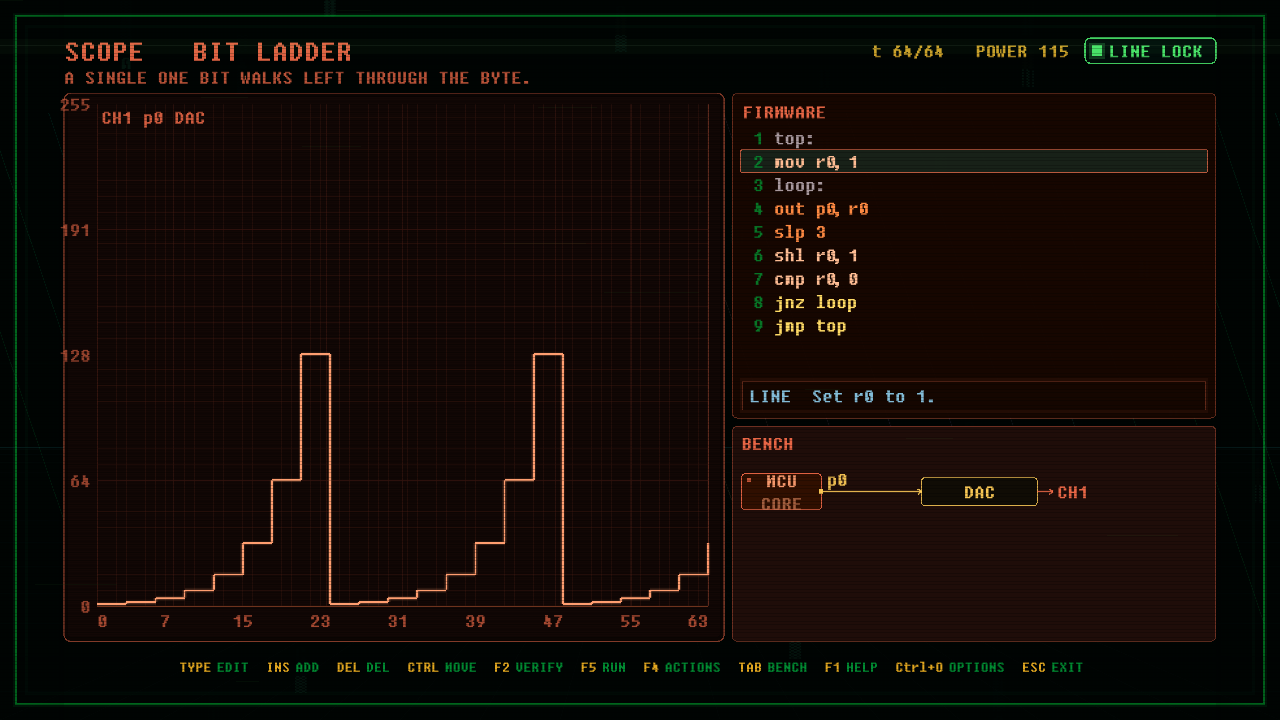 In-game screenshot of BIT LADDER