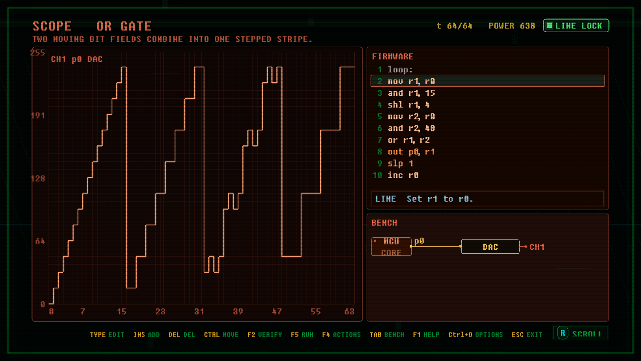 In-game screenshot of OR GATE