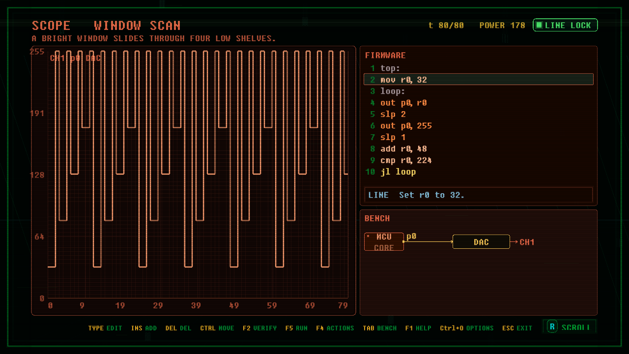 In-game screenshot of WINDOW SCAN