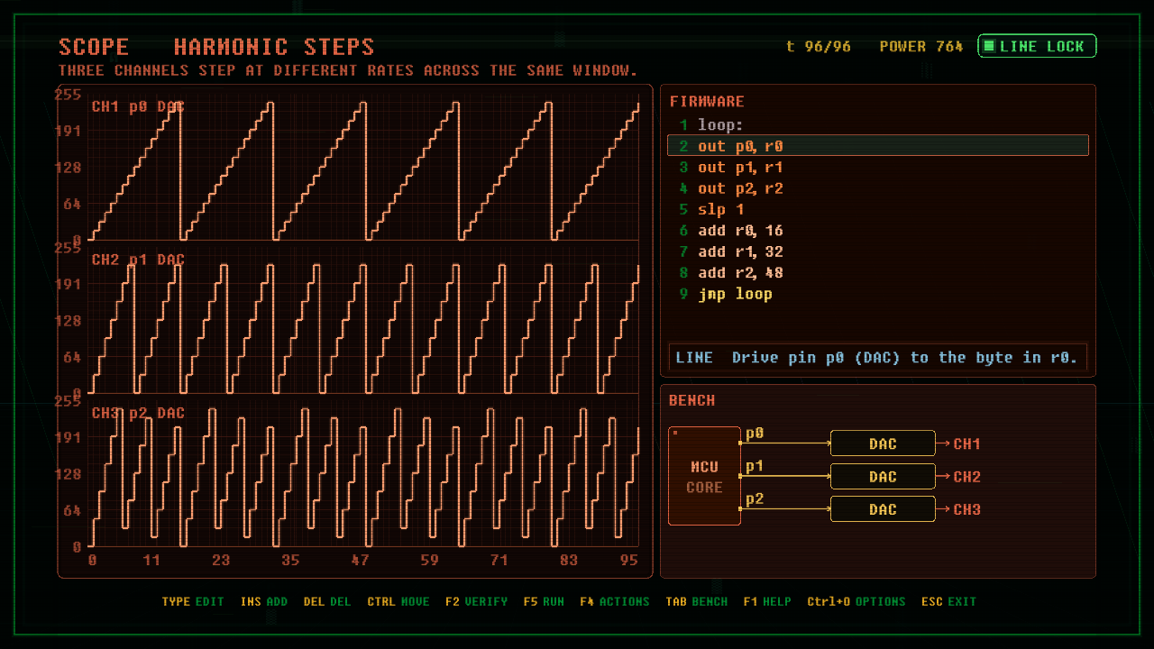 In-game screenshot of HARMONIC STEPS