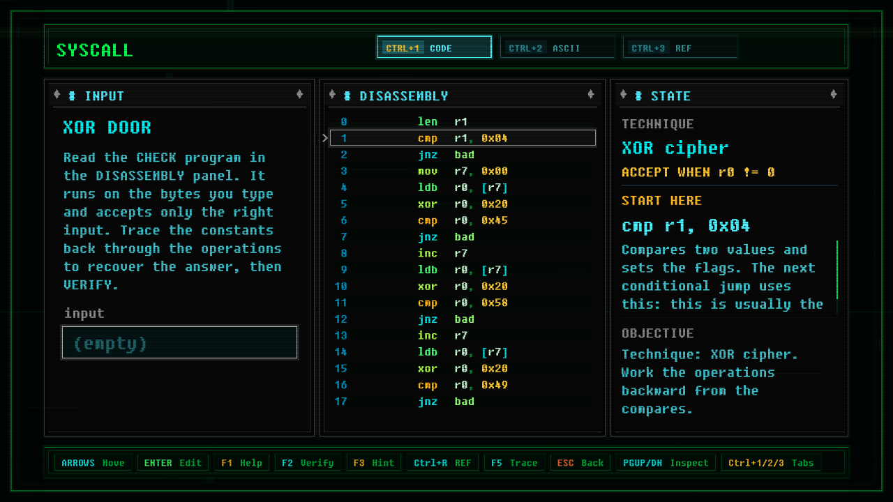 In-game screenshot of XOR Door