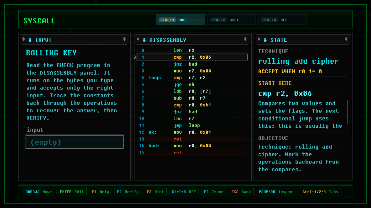 In-game screenshot of ROLLING KEY