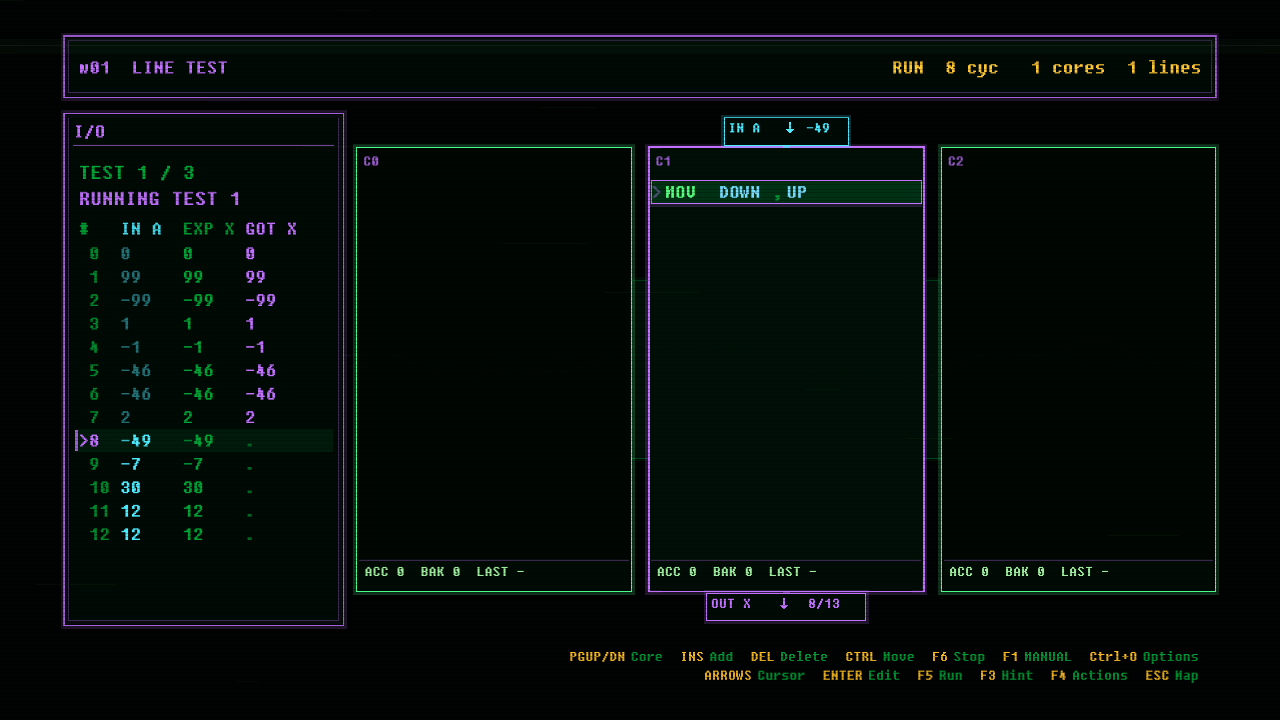 In-game screenshot of LINE TEST