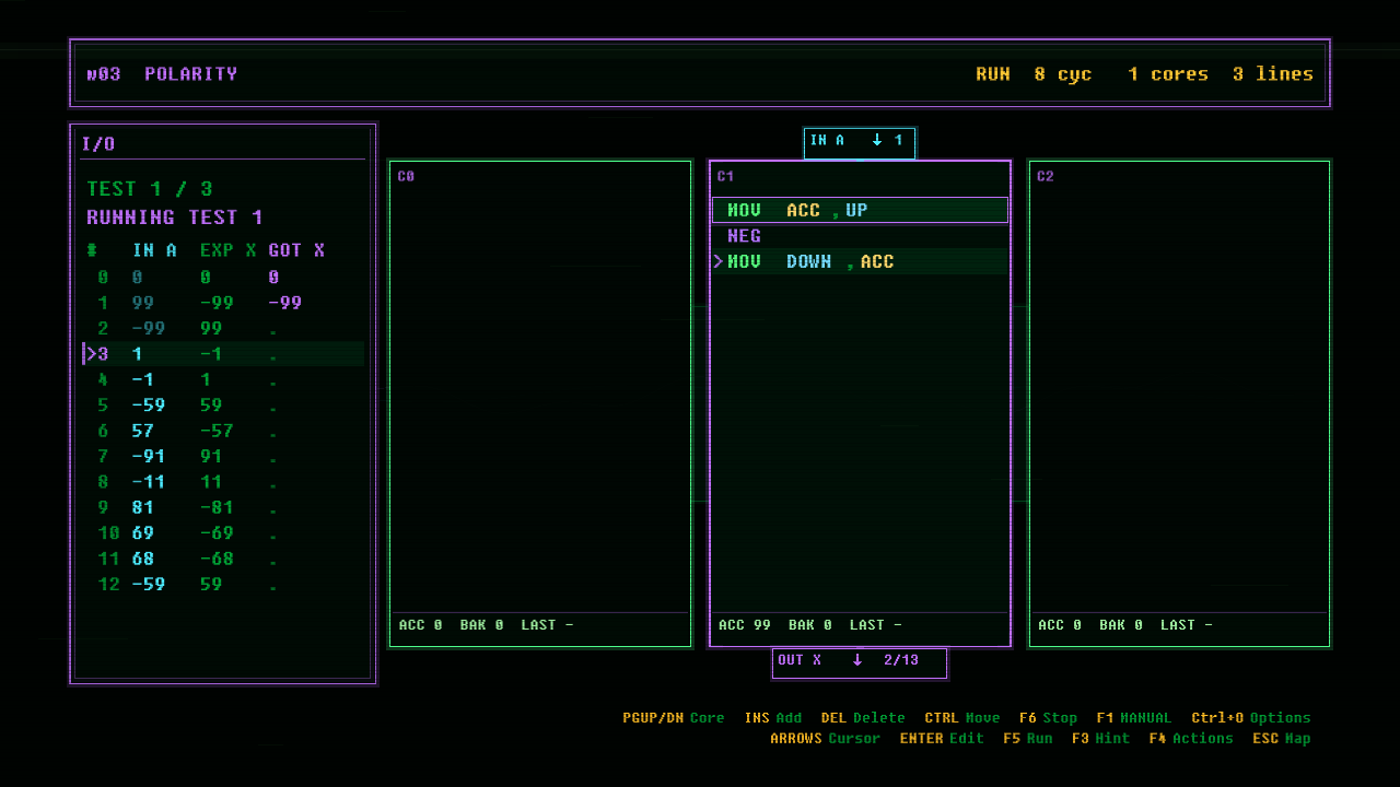 In-game screenshot of POLARITY