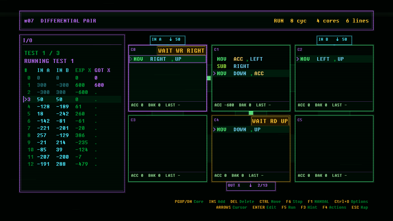 In-game screenshot of DIFFERENTIAL PAIR
