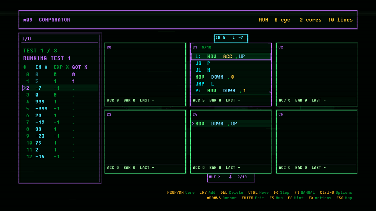 In-game screenshot of COMPARATOR