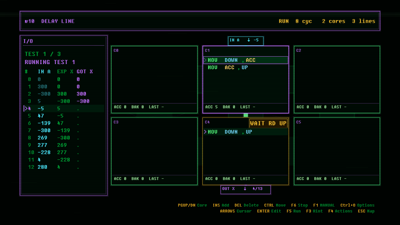 In-game screenshot of DELAY LINE