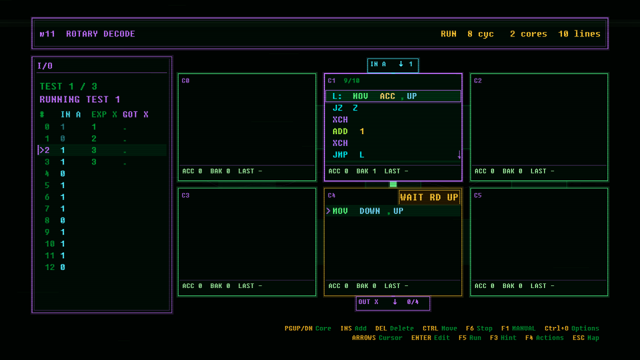 In-game screenshot of ROTARY DECODE