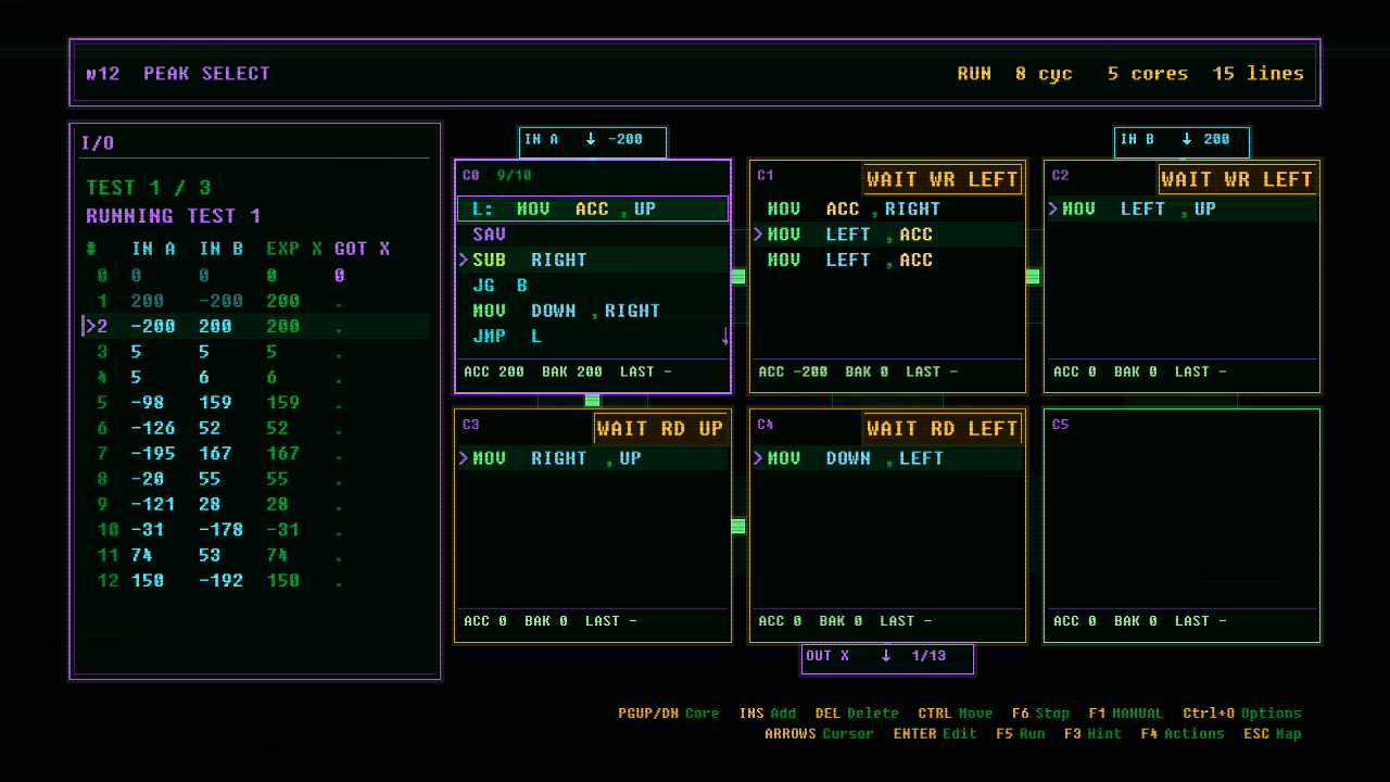 In-game screenshot of PEAK SELECT