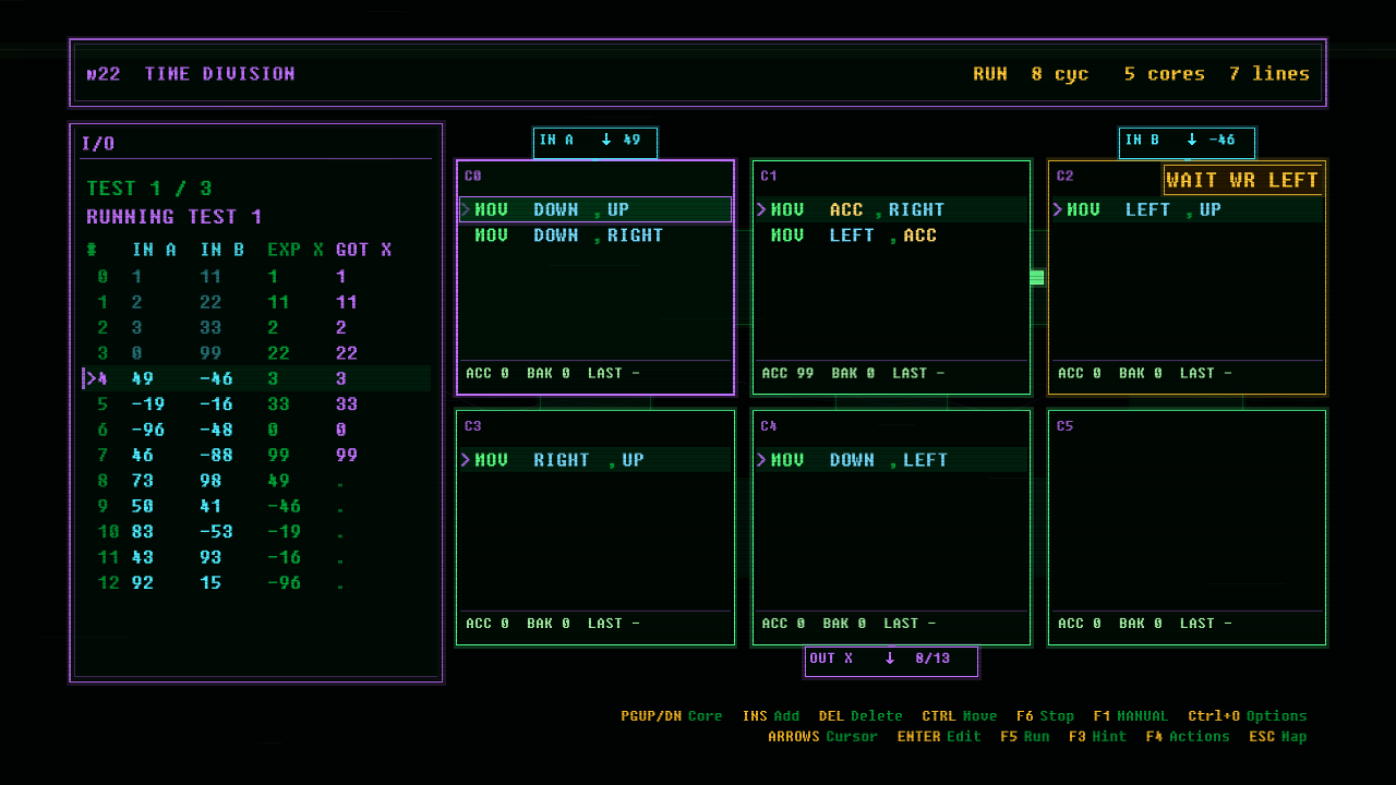 In-game screenshot of TIME DIVISION