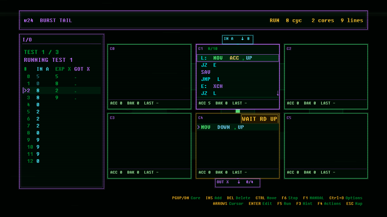 In-game screenshot of BURST TAIL