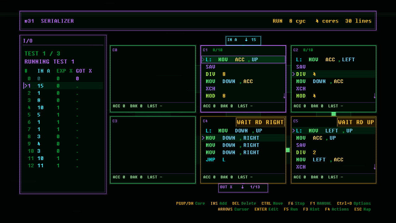 In-game screenshot of SERIALIZER