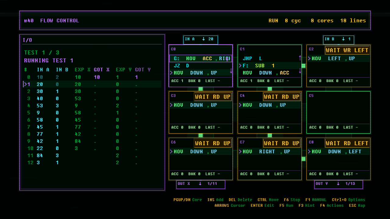 In-game screenshot of FLOW CONTROL