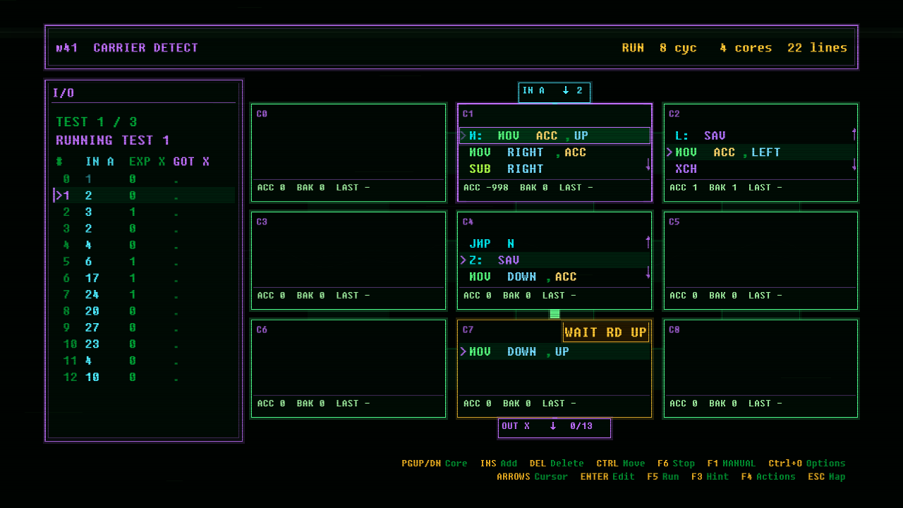 In-game screenshot of CARRIER DETECT