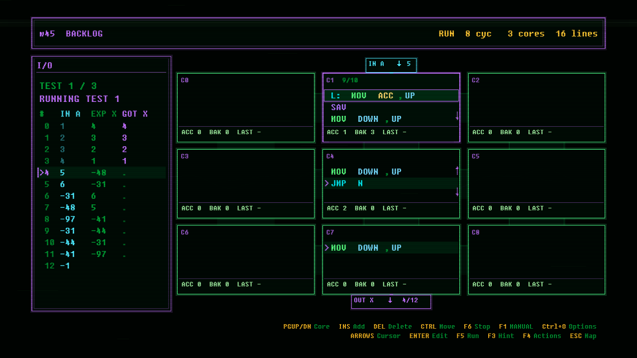 In-game screenshot of BACKLOG