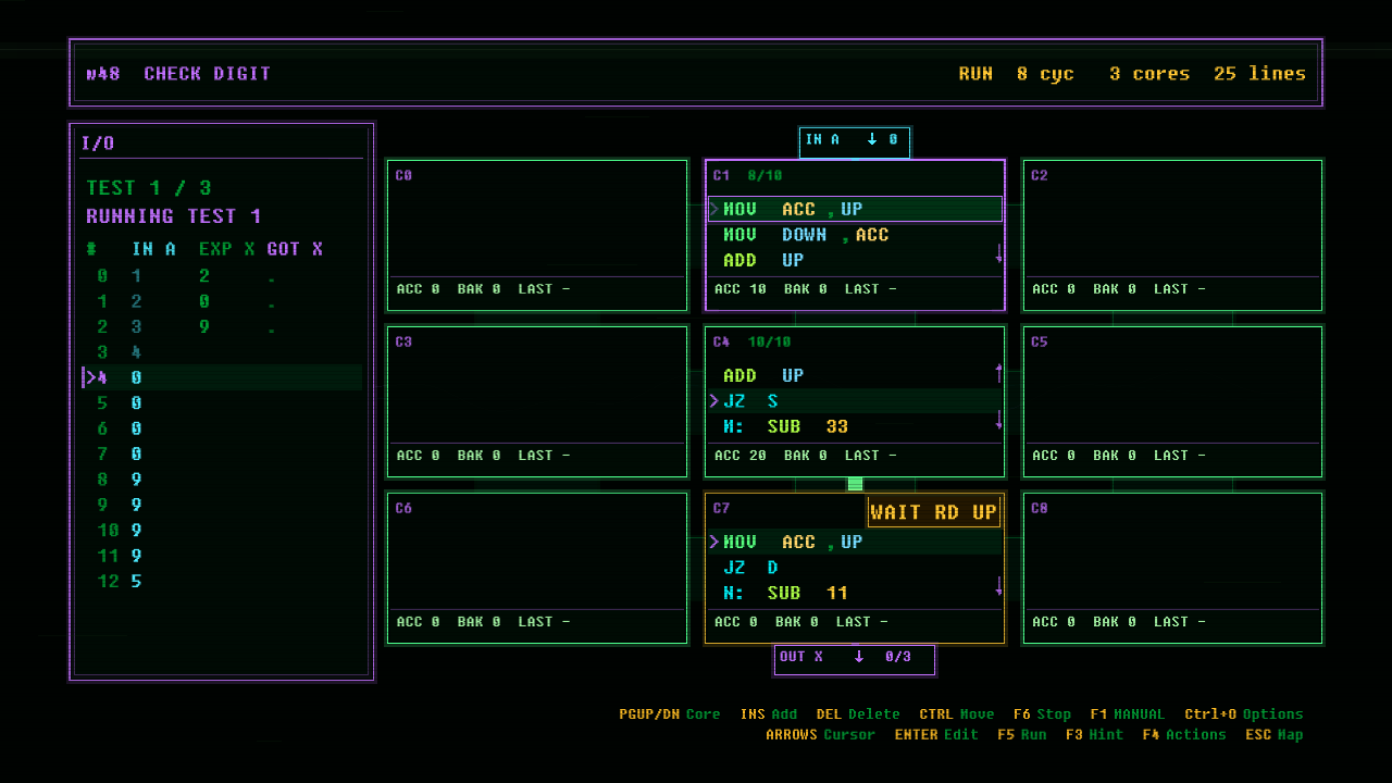 In-game screenshot of CHECK DIGIT