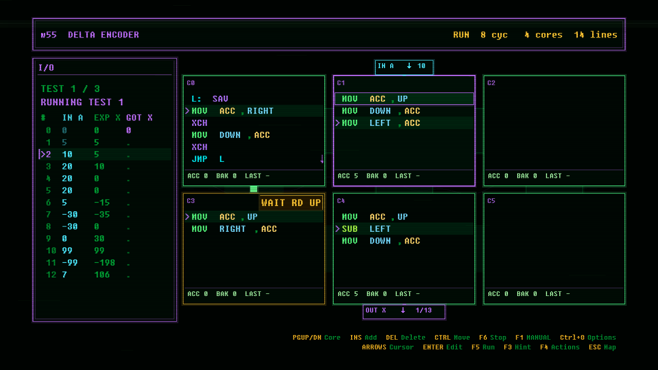 In-game screenshot of DELTA ENCODER