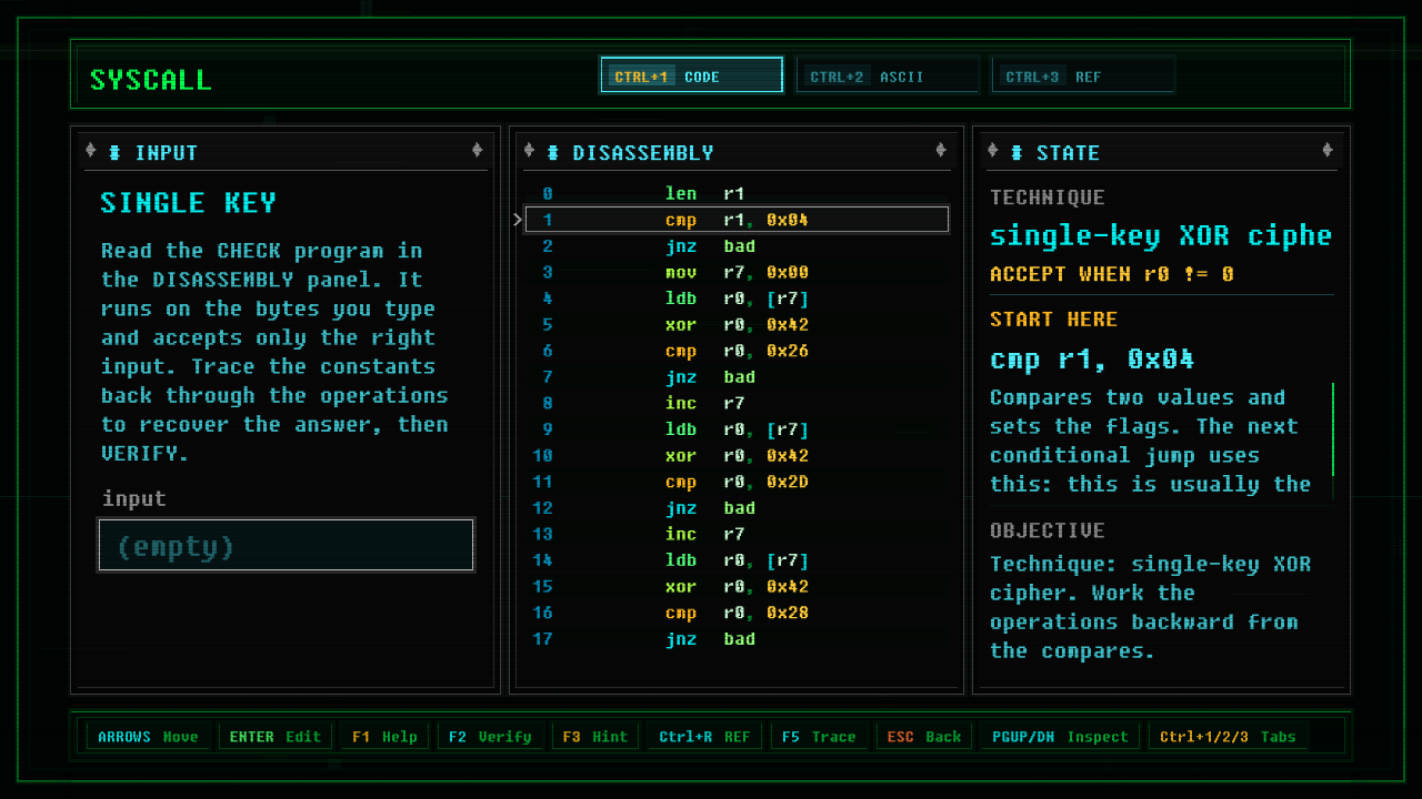 In-game screenshot of Single Key