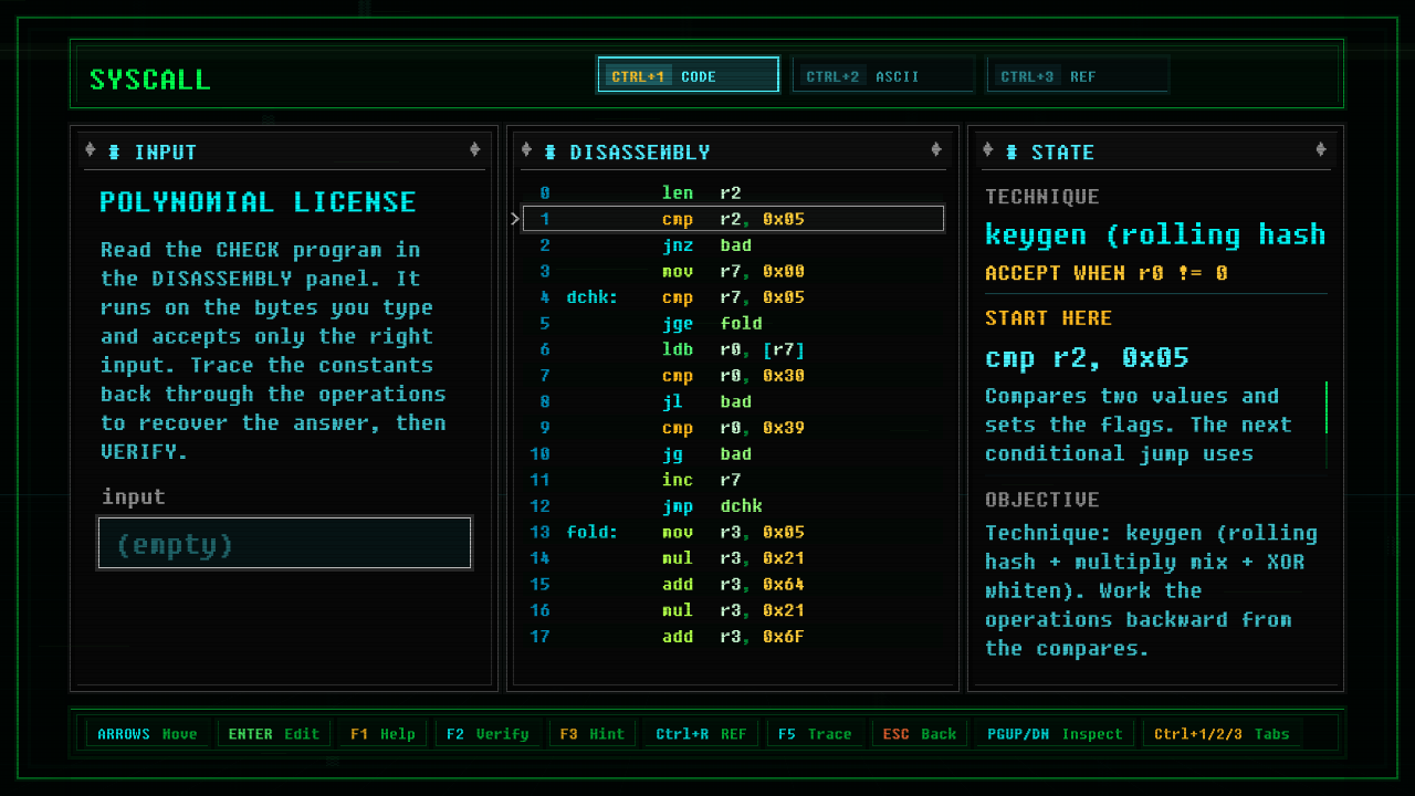 In-game screenshot of Polynomial License