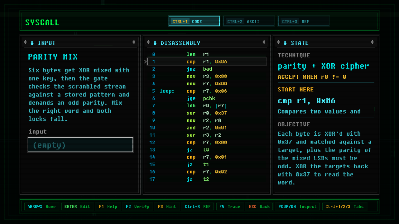 In-game screenshot of PARITY MIX