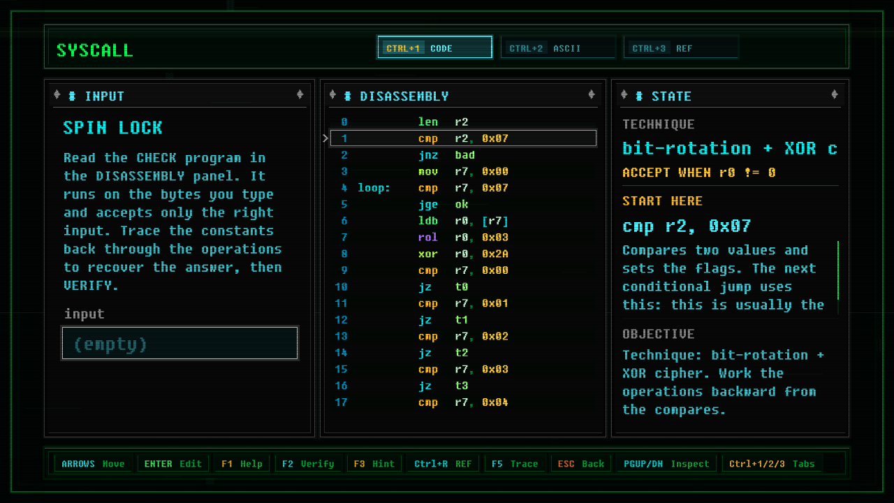 In-game screenshot of Spin Lock