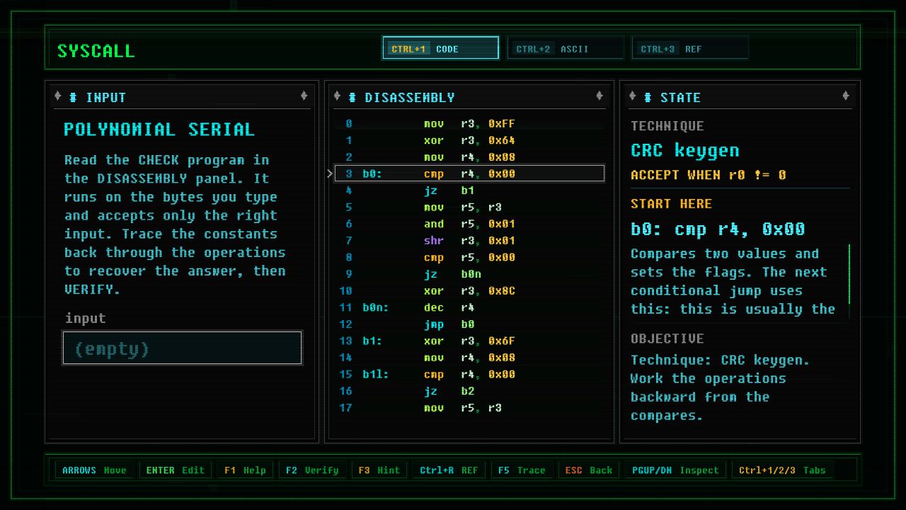 In-game screenshot of Polynomial Serial