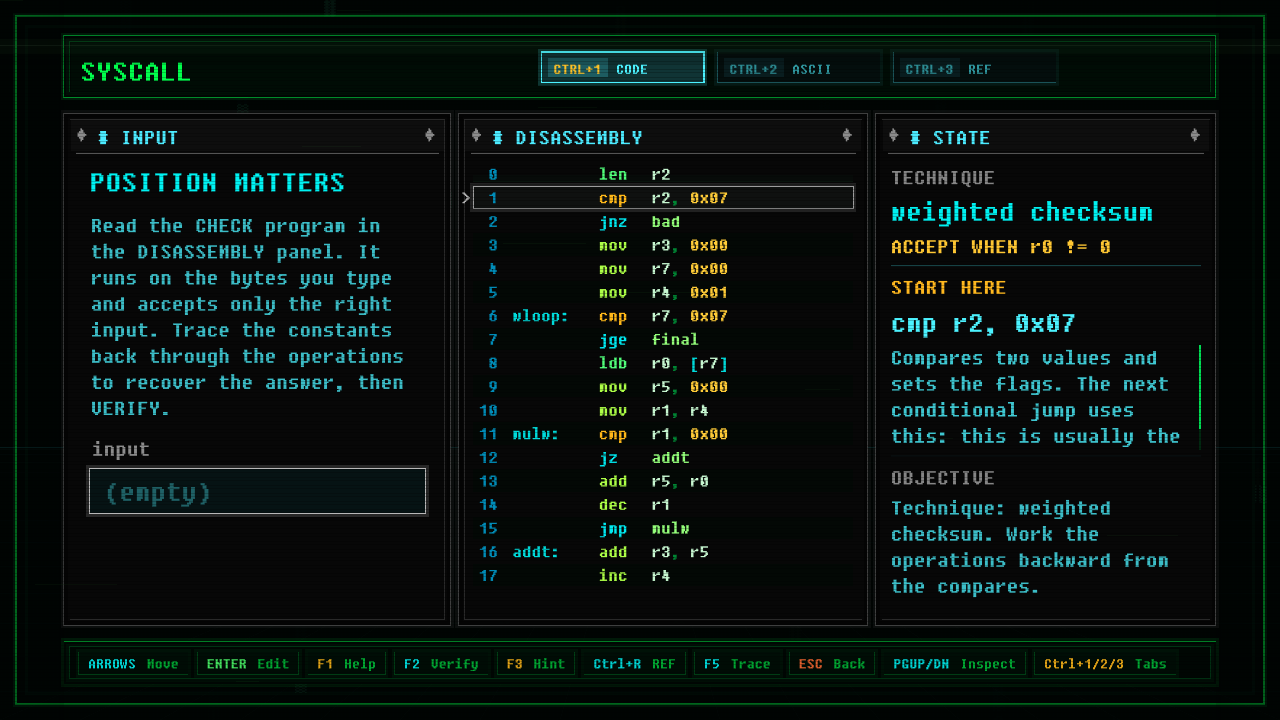 In-game screenshot of Position Matters