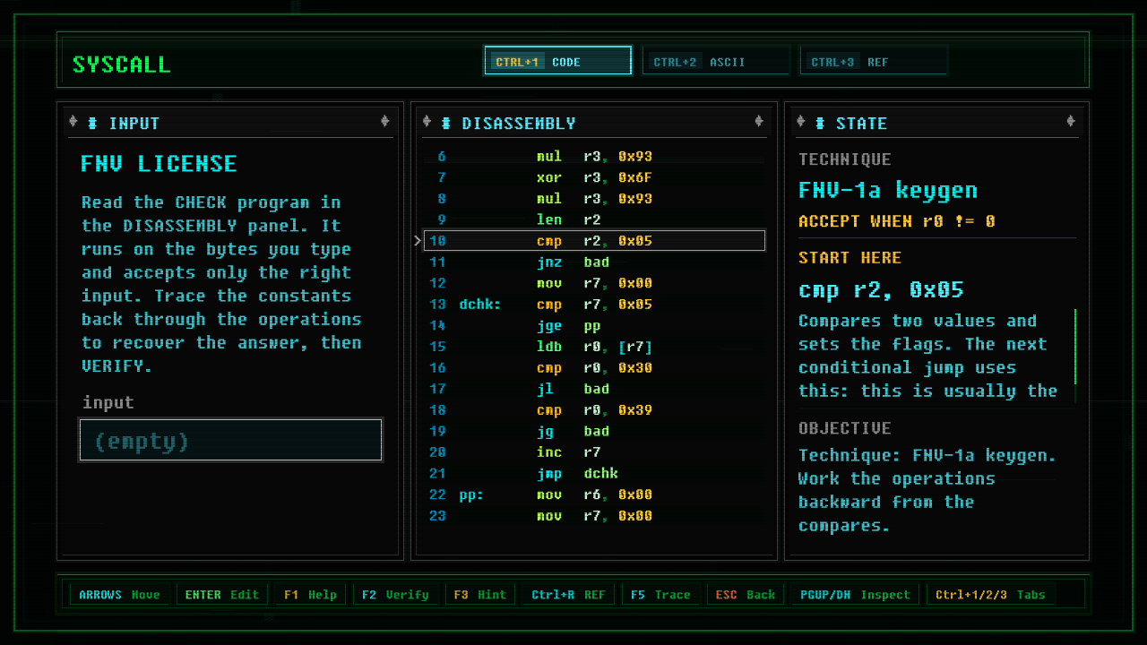 In-game screenshot of FNV License