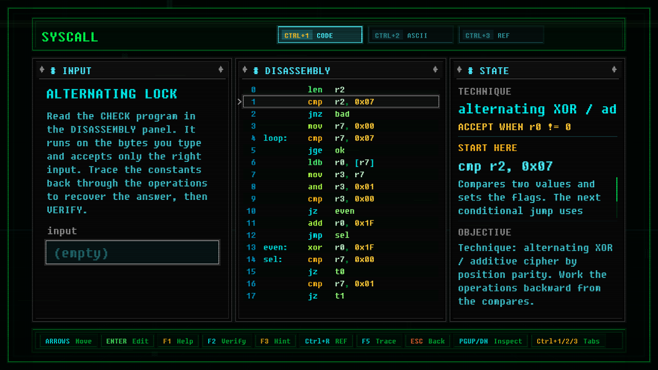 In-game screenshot of Alternating Lock