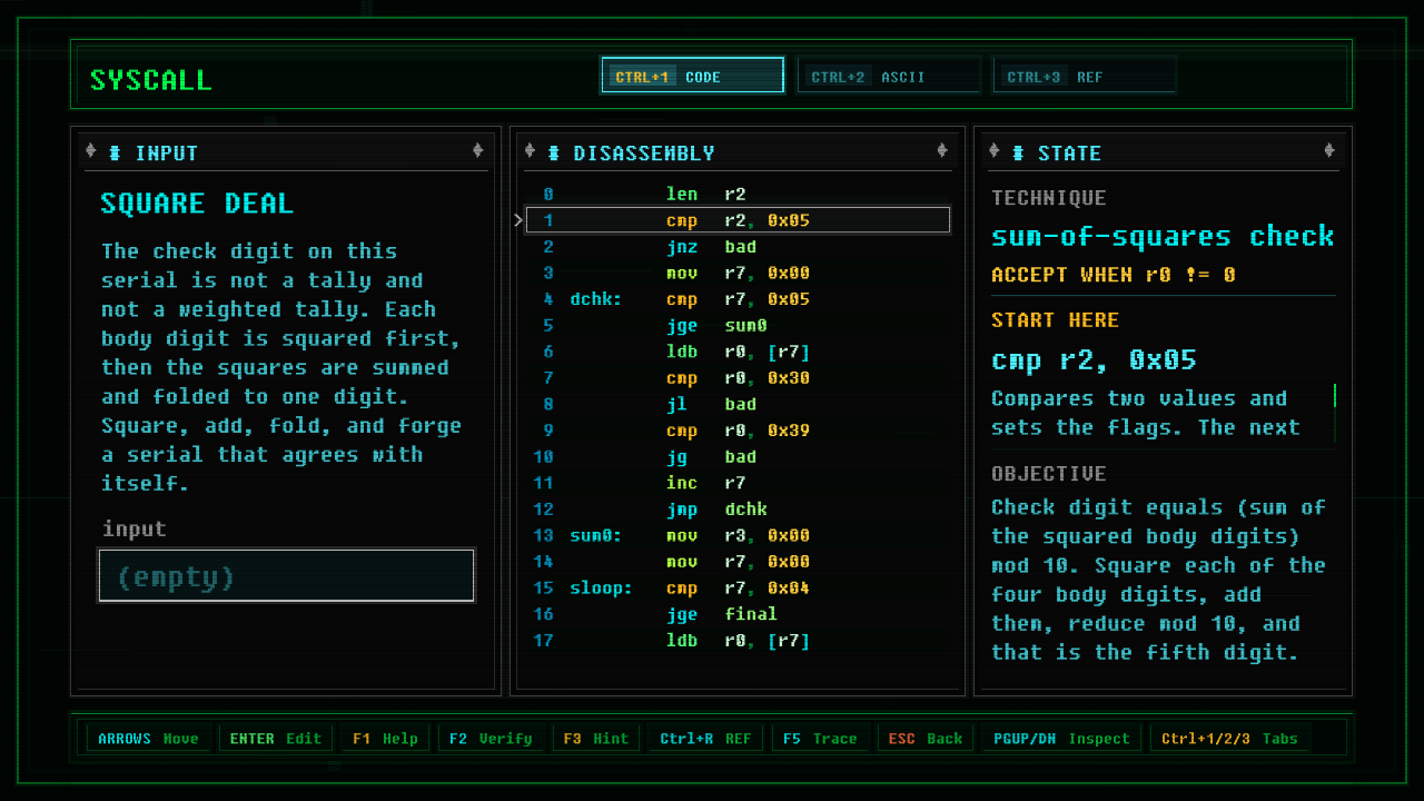In-game screenshot of Square Deal