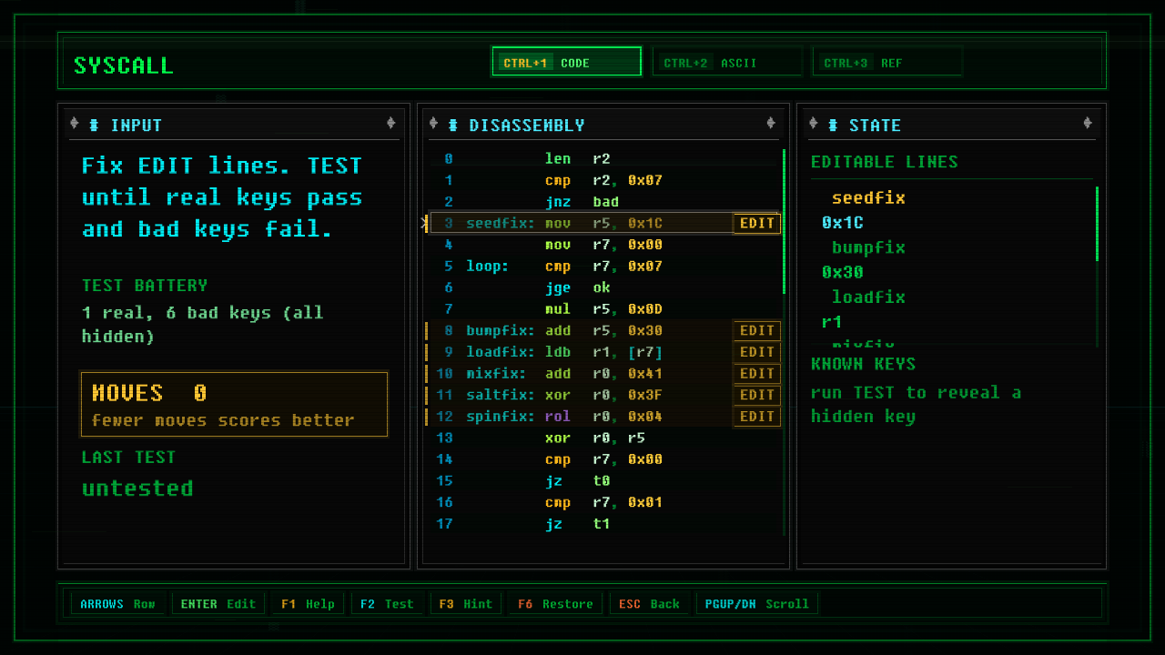 In-game screenshot of VECTOR CLOCK