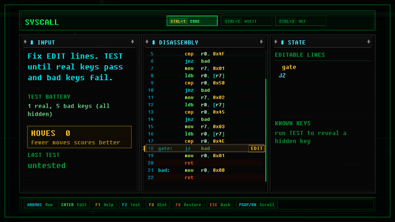 In-game screenshot of BACKWARDS GATE