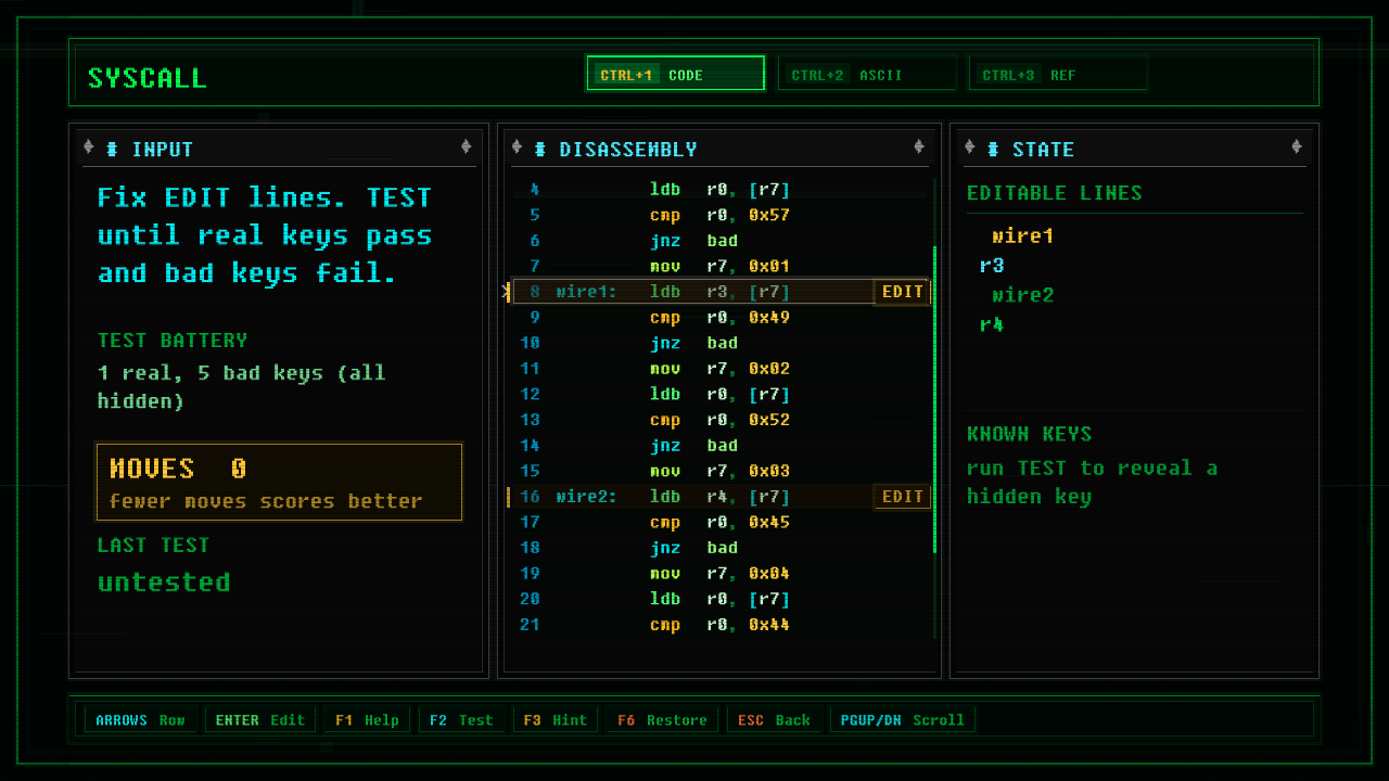 In-game screenshot of CROSSWIRE